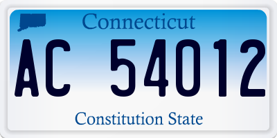 CT license plate AC54012