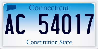 CT license plate AC54017