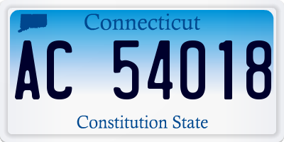 CT license plate AC54018