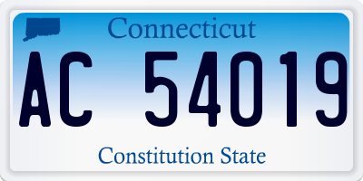 CT license plate AC54019