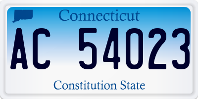 CT license plate AC54023