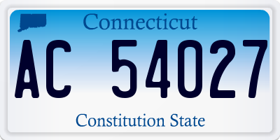 CT license plate AC54027