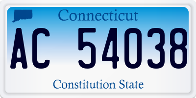 CT license plate AC54038