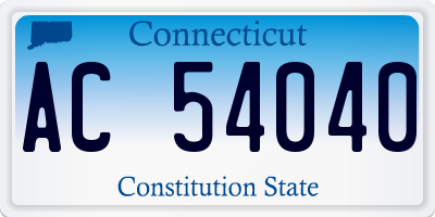 CT license plate AC54040