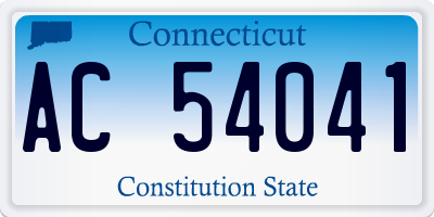 CT license plate AC54041