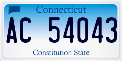 CT license plate AC54043