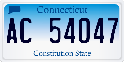 CT license plate AC54047