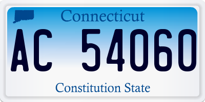 CT license plate AC54060