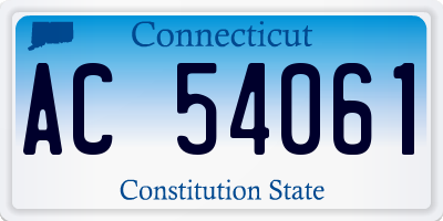 CT license plate AC54061