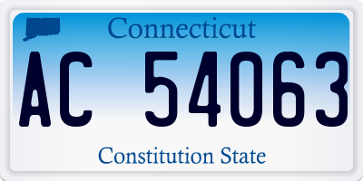 CT license plate AC54063