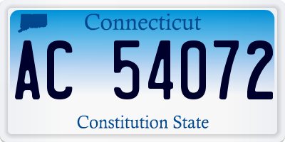 CT license plate AC54072