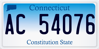 CT license plate AC54076