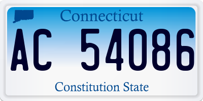 CT license plate AC54086