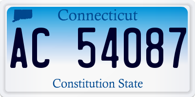 CT license plate AC54087