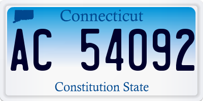 CT license plate AC54092