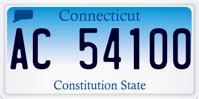 CT license plate AC54100
