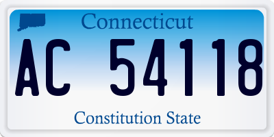 CT license plate AC54118