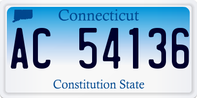 CT license plate AC54136