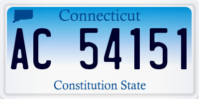 CT license plate AC54151