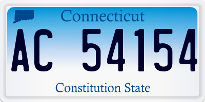 CT license plate AC54154