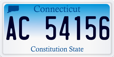 CT license plate AC54156