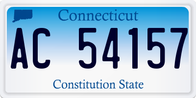CT license plate AC54157