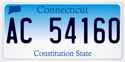 CT license plate AC54160