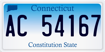 CT license plate AC54167