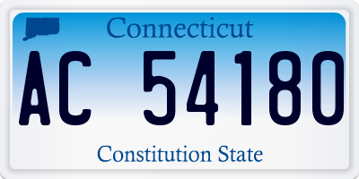 CT license plate AC54180