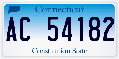 CT license plate AC54182