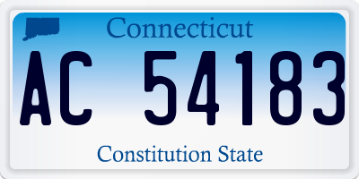 CT license plate AC54183