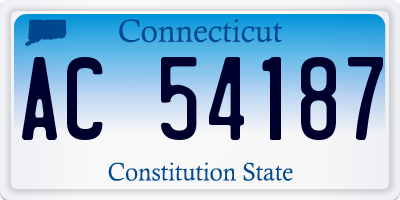 CT license plate AC54187