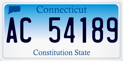 CT license plate AC54189