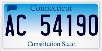 CT license plate AC54190