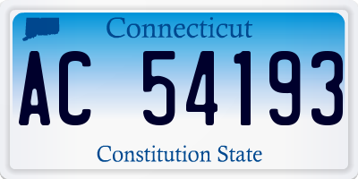 CT license plate AC54193