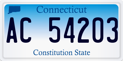 CT license plate AC54203