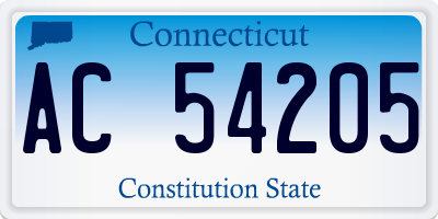 CT license plate AC54205