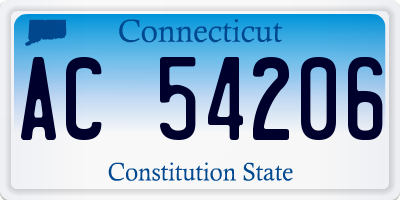 CT license plate AC54206