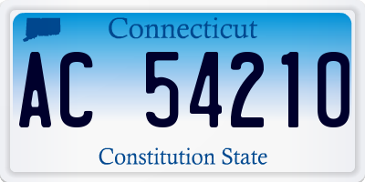 CT license plate AC54210