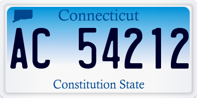 CT license plate AC54212