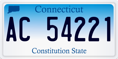 CT license plate AC54221