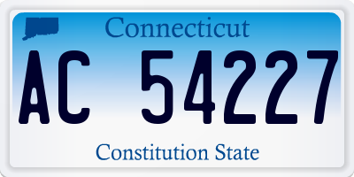 CT license plate AC54227
