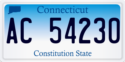 CT license plate AC54230