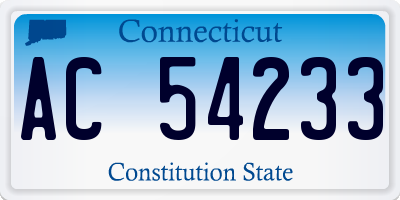 CT license plate AC54233