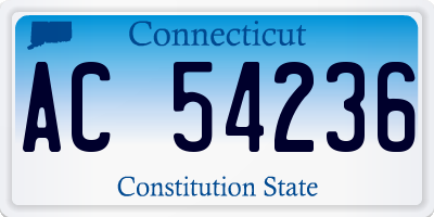 CT license plate AC54236