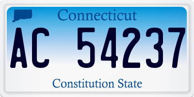 CT license plate AC54237