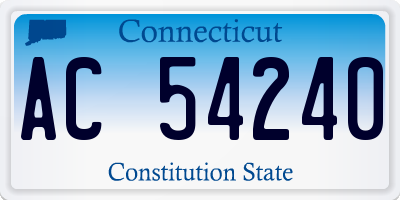 CT license plate AC54240