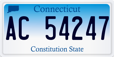 CT license plate AC54247