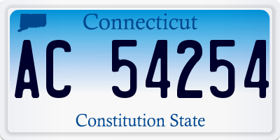 CT license plate AC54254