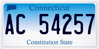 CT license plate AC54257